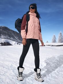 3 In 1 Waterproof Hooded Sports Jacket With Detachable Polar Fleece Liner - Coral Pink - View 4