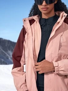 3 In 1 Waterproof Hooded Sports Jacket With Detachable Polar Fleece Liner - Coral Pink - View 6