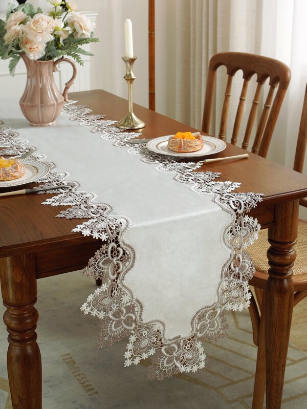 Floral Embroidered Table Runner SHEIN USA