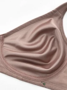 Deyllo Plus Floral Lace Wirefree Bra - Dusty Pink - View 4