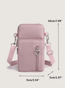 Yogodlns 心形装饰手机钱包袋单肩包手机壳手机包手拿包轻便时尚白领上班族大学工作商务通勤办公室周年纪念情侣生日礼物情人节礼物心形女士热粉色钱包袋手机包女士女士钱包钱包 - 淺灰紫 - 查看 5