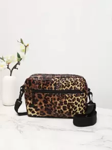 Sac carré à motif léopard - Multicolore - Voir 1