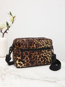 Sac carré à motif léopard - Multicolore - Voir 2