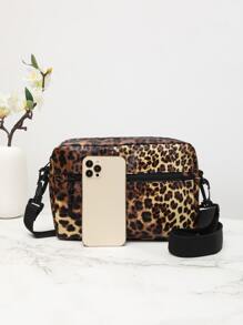 Sac carré à motif léopard - Multicolore - Voir 4