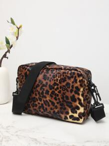 Sac carré à motif léopard - Multicolore - Voir 5