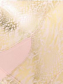 Snakeskin Print Criss Cross Sports Bra - Apricot - View 8