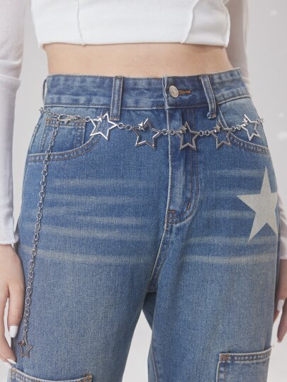 ROMWE Fairycore 時尚簡約星星裝飾腰鏈街頭風