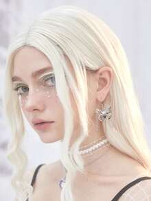 ROMWE Fairycore Pendientes largos con mariposa & con estrella - Plateado - Ver 3