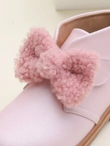 Girls Bow Decor Combat Boots - Baby Pink - View 6