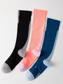 3 pares Calcetines altos de dos tonos - Multicolor - Ver 2