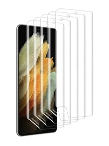 5 件装水凝胶全覆盖软屏保护膜，兼容三星全覆盖，易于安装，高清清晰，无气泡，防刮擦和防碎，水凝胶膜软屏保护膜（非钢化玻璃），生日/复活节/总统日/圣诞节/家人/朋友/男孩/女朋友的礼物 - 無色 - 查看 3