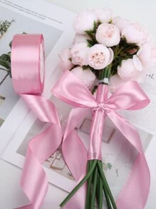1roll Solid Gift Ribbon - Pink - View 1