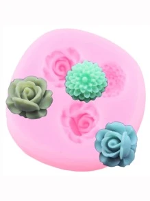 1pc Flower Design DIY Silicone Mold - Pink - View 1