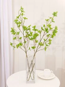 1pc Artificial Green Leaf Branch - Green - View 1