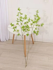 1pc Artificial Green Leaf Branch - Green - View 2