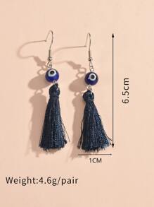Tassel Drop Earrings - Multicolor - View 4