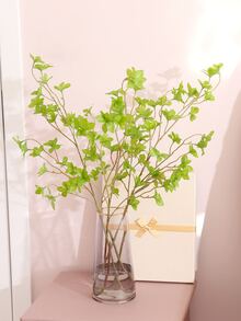 1pc Artificial Green Leaf Branch - Green - View 3