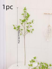 1pc Artificial Green Leaf Branch - Green - View 6