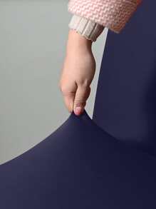 1pc Brushed Spandex Chair Cover, Solid Color Stretch Dustproof Chair Slipcover For Hotel, Bar, Living Room, Study - Navy Blue - View 4