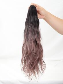 Ombre Medium Curly Ponytail Synthetic Hair Extension With Claw - Multicolor - View 5