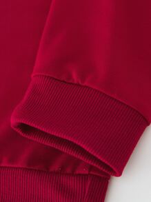 SHEIN Boys 1pc Letter Graphic Sweatshirt - Burgundy - View 6
