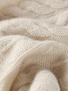 MOTF PREMIUM CASHMERE & WOOL CABLE KNIT BEANIE - Beige - View 5