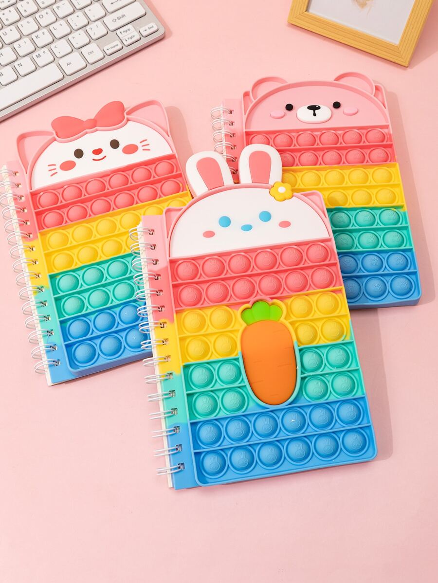 1 pieza Cuaderno al azar con estampado de dibujos animados filletois - Multicolor - Ver 1
