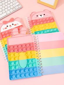 1 pieza Cuaderno al azar con estampado de dibujos animados filletois - Multicolor - Ver 2