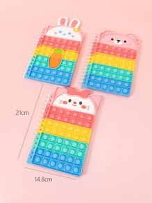 1 pieza Cuaderno al azar con estampado de dibujos animados filletois - Multicolor - Ver 3