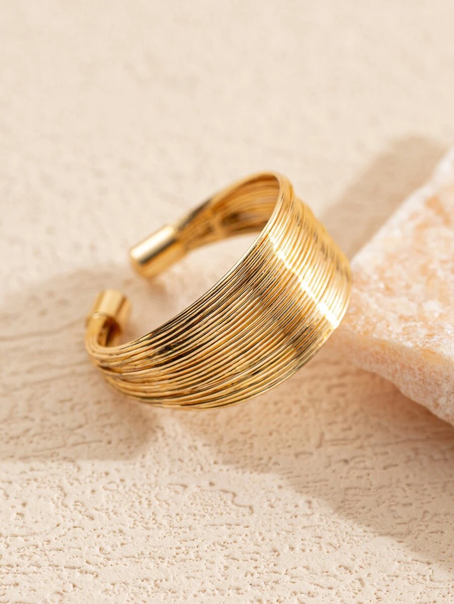 Minimalist Cuff Ring - Yellow Gold - View 1
