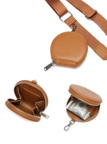 字母装饰手机钱包带零钱包袋单肩包手机壳手机包手拿包轻便，时尚白领上班族大学、工作、商务、通勤、办公室、周年纪念、情侣、生日礼物、情人节礼物、礼物 - 棕色 - 查看 7