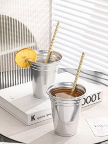 1 pieza Taza aluminio - Plateado - Ver 1