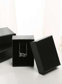 1pc Solid Jewelry Storage Box - Black - View 3