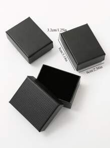 1pc Solid Jewelry Storage Box - Black - View 4