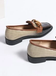 秋冬女士小皮鞋女平底乐福鞋一脚蹬工作鞋软底休闲英伦风牛津鞋女大码41-43 - 黑色 - 查看 4