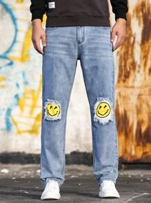 Manfinity 男士卡通圖案牛仔褲