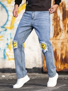 Manfinity 男士卡通圖案牛仔褲