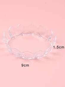 FULL BEAUTY 1pc Multi-Functional Nail Brush Stand Clear Rhinestone Glitter Storage Box Tray Plate Container Holder Nail Art Tools - Clear - View 5