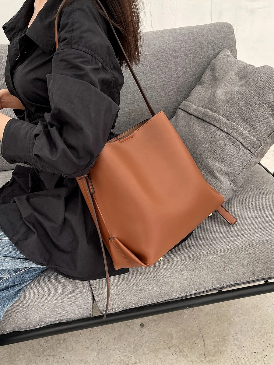 Minimalist Crossbody Bag - Brown - View 1