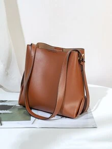 Minimalist Crossbody Bag - Brown - View 3
