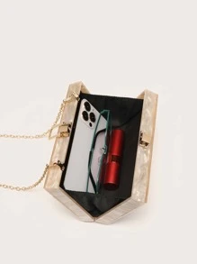 Mini Graphic Pattern Chain Square Bag