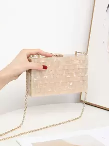 Mini Graphic Pattern Chain Square Bag