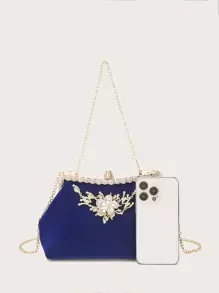 閃亮晶晶,閃閃發光,優雅精致,華麗閃亮,豪華優雅,精緻鑲嵌鏈結絲絨方形包,完美的新娘手包,適合婚禮、舞會和派對活動,適合女孩、女性、大學生、新手和白領女性參加聚會、舞會、婚禮、購物晚宴包,晚宴包適合派對女孩、女人、女性。是派對、婚禮、舞會、晚宴的完美禮物,適合女性。 - 藍色 - 查看 8