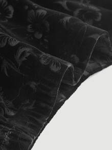 SHEIN MOD 印花喇叭褲不附腰帶 - 黑色 - 查看 5