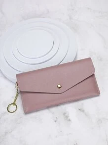 1 件长款带扣钱包，带链条和水钻装饰，适合夏季 - 紫色 - 查看 2