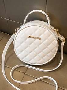 Mini Trang trí chữ cái Argyle Chần Túi tròn Túi xách tay , Túi tote , Túi đeo chéo , Túi đeo vai Giải trí , Tối giản Nhẹ , Có thể mang đi Đối với phụ nữ , & Cổ cồn trắng Công nhân
工人 , Cho cô gái , Đối với Cao đẳng Sinh viên Ngoài trời , Du lịch , , Mua sắm , Làm việc , Làm Việc  , Commute - trắng - Xem 1