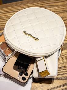 Mini Trang trí chữ cái Argyle Chần Túi tròn Túi xách tay , Túi tote , Túi đeo chéo , Túi đeo vai Giải trí , Tối giản Nhẹ , Có thể mang đi Đối với phụ nữ , & Cổ cồn trắng Công nhân
工人 , Cho cô gái , Đối với Cao đẳng Sinh viên Ngoài trời , Du lịch , , Mua sắm , Làm việc , Làm Việc  , Commute - trắng - Xem 3