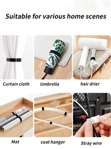 Băng dính Móc và Vòng, Độ bền cao, Chống thấm thời tiết & Chống nước - Băng dính Móc và Vòng hai mặt bằng nylon tự dính màu đen - Lý tưởng cho Gia đình, Văn phòng & Đồ thủ công DIY - màu đen - Xem 6