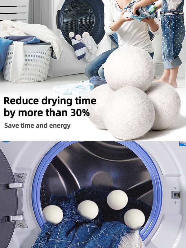 2pcs/set Fabric Laundry Ball, White Antistatic Absorbent Reusable