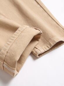 Quần Jeans Skinny Rách Rách Cho Nam - Màu Khaki - Xem 4